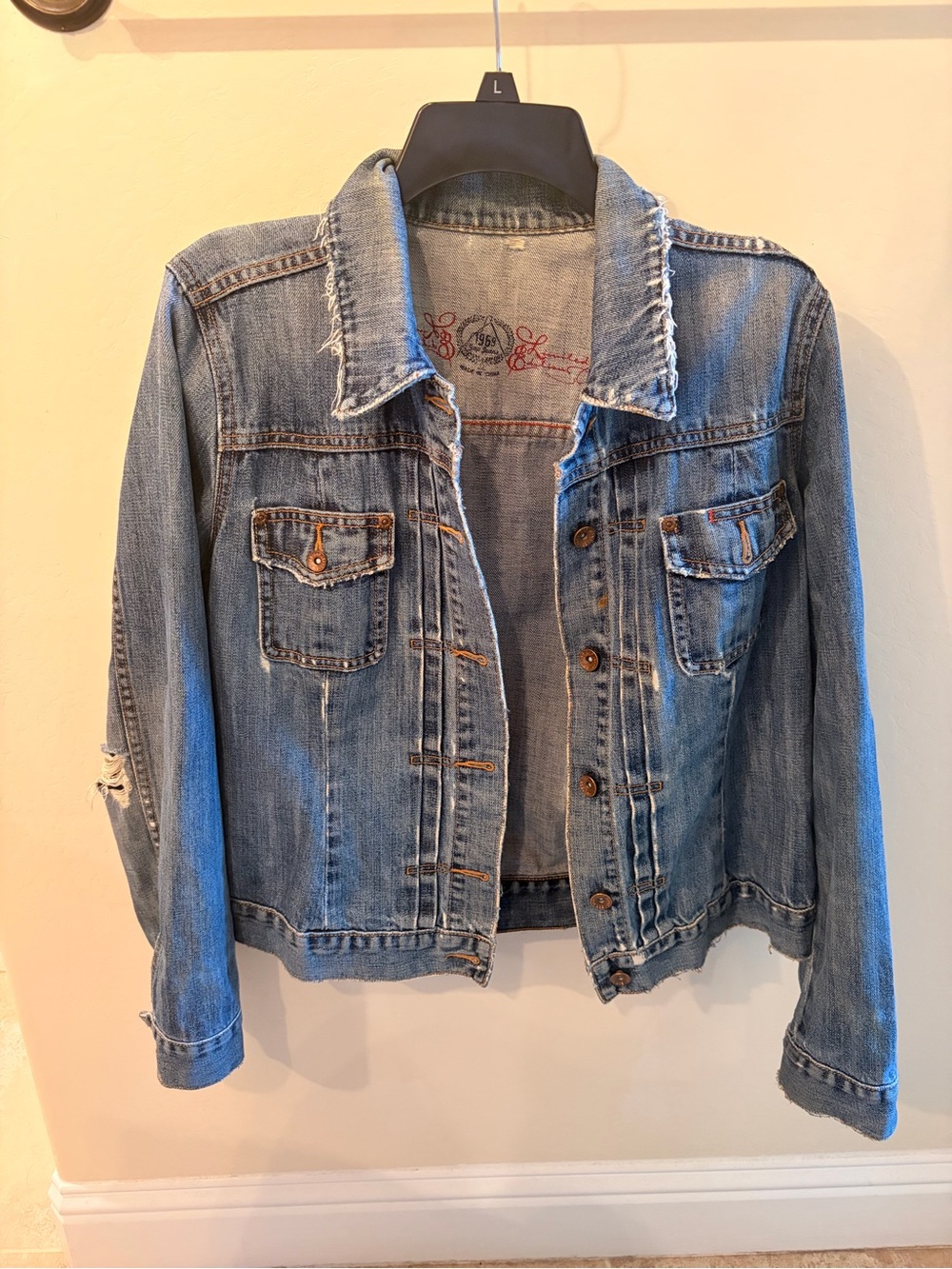 GAP Light Blue Distressed Denim Jacket - Women
